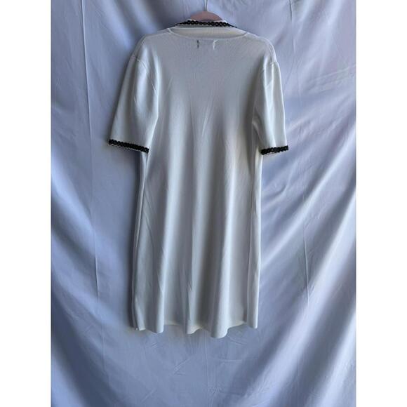 Alexia Admor White Odette Button Down Mini Dress Size L (Missing Button) - Picture 4 of 6